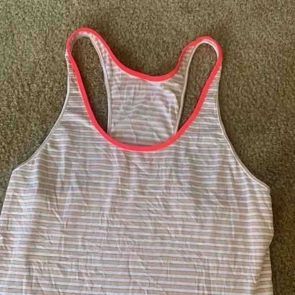 Lululemon What The Sport Singlet Silver Stripe White Naked Size 2 - Picture 3 of 8